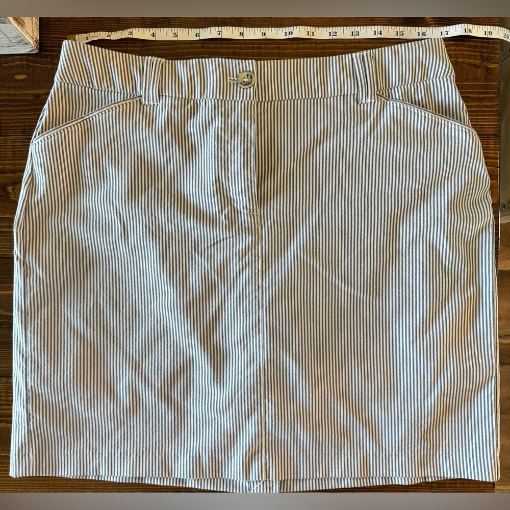 Charter Club Blue and White Striped Pencil Skirt